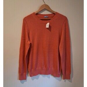 NWT J. McLaughlin Mens Rodrick Crew  Neck Sweater M Nantucket Red Linen Blend